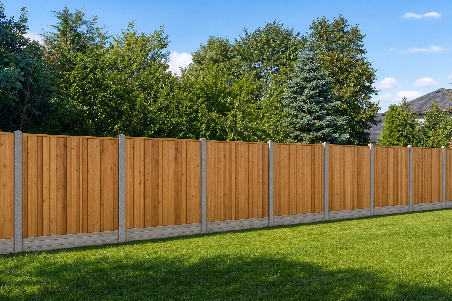Wood fence installed along a residential backyard in Dallas